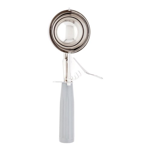 Restaurantware Met Lux 4 Ounce Portion Scoop 1 Trigger Release Cookie Scoop - With Gray Handle Stainless Steel Disher For Portion Control Scoop Cookie Dough Cupcake Batter Or Ice Cream