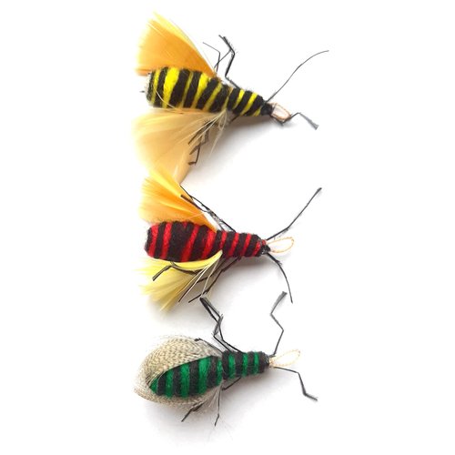 Kat Fly Cat Teaser Wand with 3 Bee Cat Teasers Refills - Purple Wand