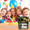 YQV Gold Dinosaur Birthday Party Invitations, 20-Count Jungle Birthday Party Invites With Envelopes-HBYQK-B44