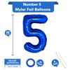 40 Inch Giant Navy Blue Number 5 Balloon, Helium Mylar Foil Number Balloons for Birthday Party, 5th Birthday Decorations for Kids, Anniversary Party Decorations Supplies (Navy Blue Number 5)