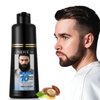 Men’s Black Beard Dye 3 In 1 For Gray Coverage, 10 Minutes Mustache Dye Beard Shampoo for Men, Simpler Root Touch Up & Facial Hair Color, Beard Wash & Conditioner, Long Lasting Beard Tint 200ml