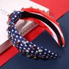 CEALXHENY 4th of July Headbands for Women, 4th of July Accessories, American Flag Patriotic Headbands, Rhinestone Pearl Knotted Headbands Beads Embellished Jeweled Headbands Holiday Gifts (US Flag C)