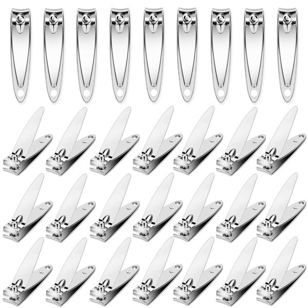 AVERZELLA 30 Pack Fingernail Clipper Toenail Clippers，Stainless Steel Nail Clippers Bulk，Portable Nail Cutter Manicure Kit Toe Nail Clippers for Women Man Adult Homeless Care