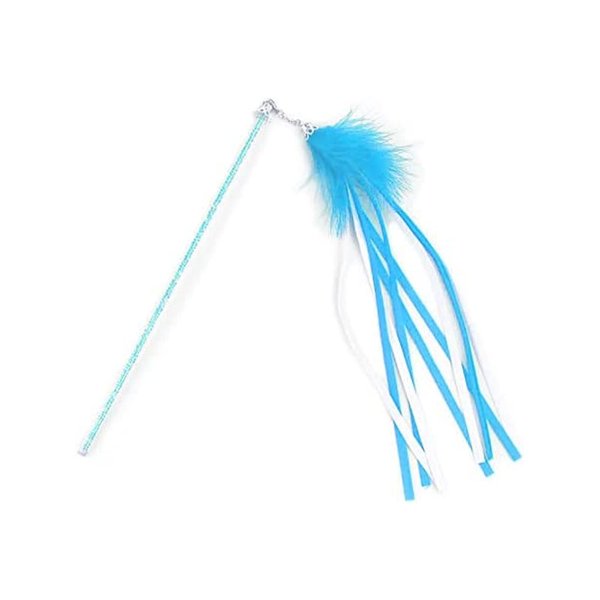 WonMaiDangGX Feather Teaser Cat Toy Interactive Feather Wand Funny Cat Stick with Tassel Bell for Indoor Cat Play