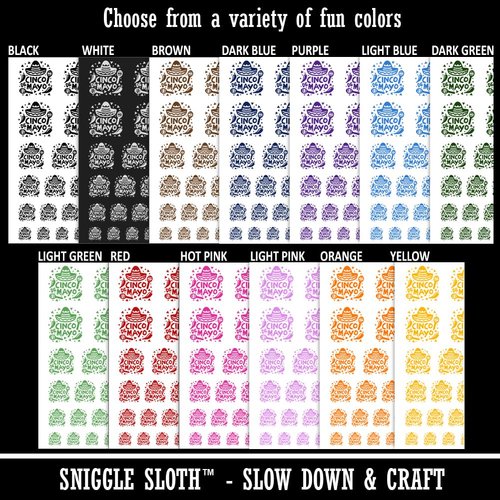 Cinco De Mayo with Sombrero Maracas Temporary Tattoo Water Resistant Fake Body Art Set Collection - Light Green (One Sheet)