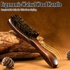 Boar Bristle Hair Brush for Men, Mens Hair Brush for Thick Hair, Slick Back Hair Brush with Stiff Bristles & Wooden Walnut Handle for Smoothing, Detangling and Styling, Beard Brush for Combing