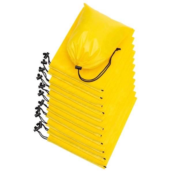 PALTERWEAR Drawstring Bag - Nylon Cinch and Ditty Stuff Pouch with Toggle (7 x 9-12 pack, Yellow)