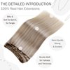 Hetto Blonde Weft Hair Extensions Human Hair Sew in Hair Extensions Real Human Hair #18/613 Ash Blonde/Bleach Blonde Weft Hair Extensions Remy Hair Brazilian 12 Inch 70g