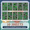 EMOME 10 Sheets Football Party Favors Decorations Supplies Glow Tattoos, Football Gifts for Games Party Decor Bags, Luminous Football Stickers Tattoos for Kids Boys