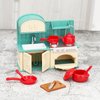 ONEST 84 Pieces Dollhouse Furniture Set Mini House Accessories with Bathroom Kitchen Dining Room Laundry Room Miniature 1:12 Furniture Accessories Model for Kids