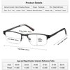 EYECEDAR 5-Pack Reading Glasses for Men Rectangular Metal Half-Frame Spring Hinges with Sun Readers Glasses Mens Readers 1.50