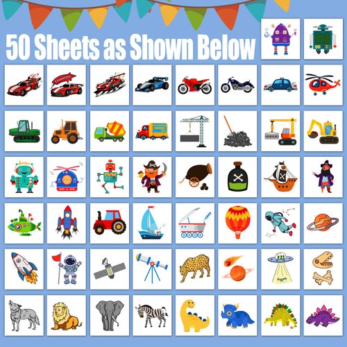 Partywind Temporary Tattoos for Kids Boys, Individually Cut Kids Tattoos for Boys Party Supplies Favors Decorations, Birthday for Dinosaur Pirate Space Construction Party Games