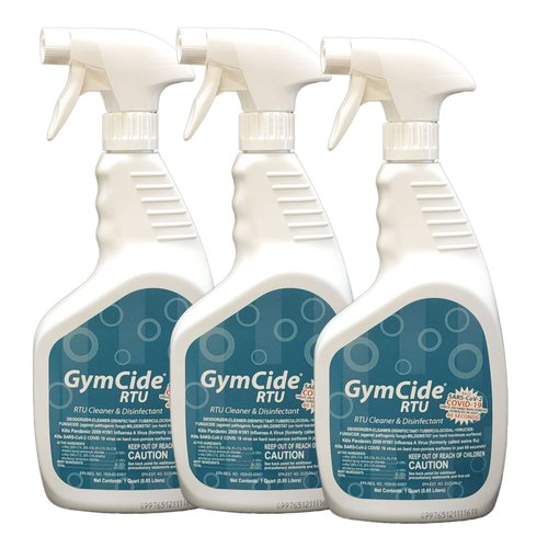 Jani-Source GymCide Ready-To-Use Disinfectant & Cleaner for Sports, Gyms, and Fitness Equipment, Quart (3)
