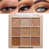 FLYEEO Eyeshadow Palette Makeup- 9 Colors Naked Eyeshadow Palette Matte Shimmer Korean Natural Eye Shadow palettes Highly Pigmented Naturing-Looking Long Lasting (#04)