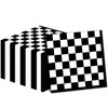 50 Pack Black and White Checkered Flag Party Napkins Disposable Race Car Birthday Party Supplies Racing Car Theme Party Paper Lunch Napkins for Baby Shower Kids Men Party Decorations Favors