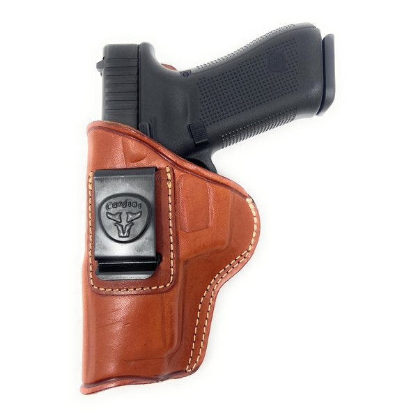 Cardini Leather | IWB Leather Gun Holster Compatible with Glock 17, 22, 48 9 mm | Ruger SR9, SR40 |Springfield XDE 4.5 inch | Diamondback FS9 BRLH