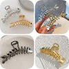 Fish Bone Hair Clips, 3 PCS Metal Hair Claw Clips for Thick Hair Thin Hair Non-slips Strong Hold Fashion French Hair Accessories Lady Women Girl Barrette Mother's Day, Gold, Silver, Black