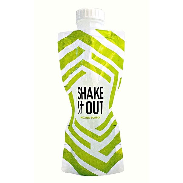 Shake It Out ® Collapsible Shaker Bottle for Protein Shakes, Supplements - 12 Ounce Reusable, Recyclable, Travel Bottle (Lime/White, 7 Pack)