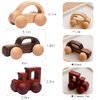 Wooden Rattle Toy Baby Wooden Car Baby Toddler Toy Preschool Education Car Toy 3PCS Newborn Gift