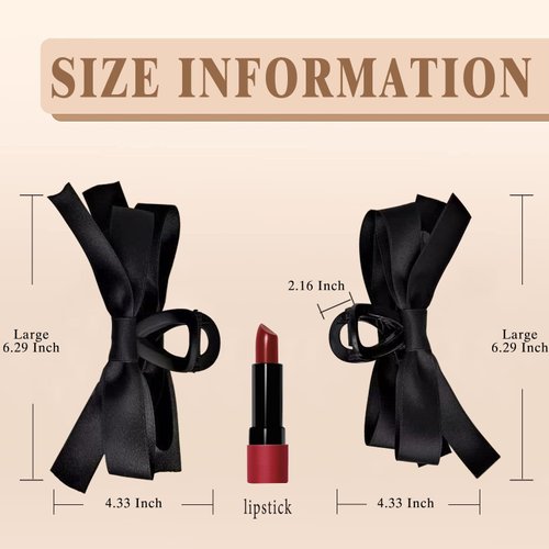 FDBJulyy Bow Hair Clips - Nonslip Claw Clips for Thick & Thin Hair, Big Bows for Women and Girls