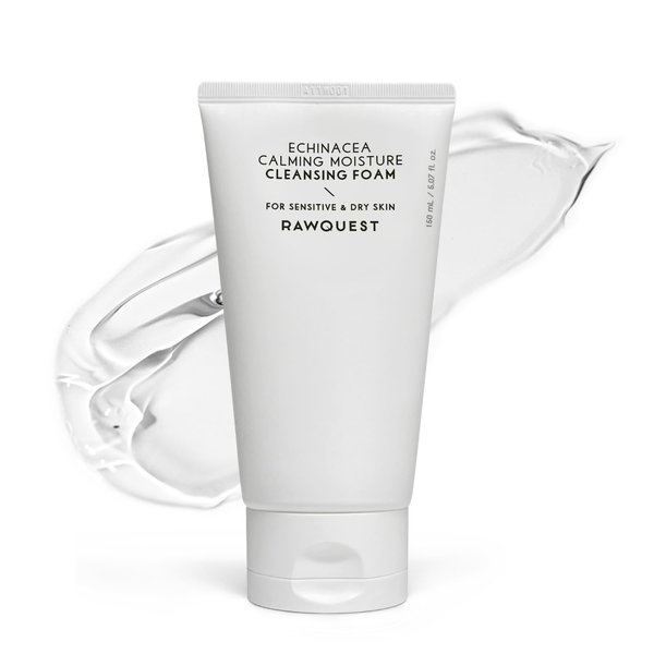 RAWQUEST Korean Face Wash for Sensitive & Dry Skin | Daily Deep Cleansing Gel, Makeup Removal, Hydration, Soothing & Strengthens Skin Barrier | Hypoallergenic Face Cleanser with Hyaluronic Acid