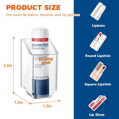 Desing Wish Acrylic Chapstick Holder for Car Space Saving Lipstick Holder Upright Lip Balm Holder for Home Storage DIY Module Combination for Lipstick, Lip balm, Lip Gloss, Toothbrush (Set of 1)