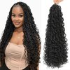 LIYATE Goddess Box Braids Crochet Hair for Women 24 Inch 7 Packs Black Bohemian Crochet Braids with Curly Ends Boho Box Braid Crochet Hair Extensions, 1B