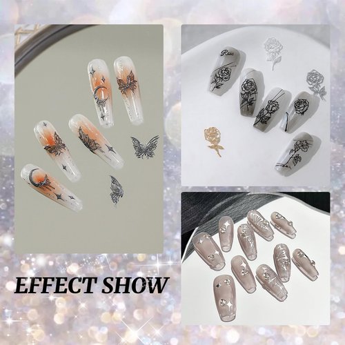 U-Shinein Nail Art Silicone Mold, Rose Nail Decoration Silicone Mold, 3D Nail Art Carving Mold Templates for Precise Embossed Pattern, Nail Tools Nail Charms for Acrylic Nail DIY Craft