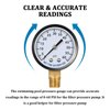 Pool Filter Pressure Gauge Spa Aquarium Water Pressure Gauge 2 Inch Dial, 60 PSI, 1/4 Inch NPT Bottom Mount, Pool Utility Pressure Gauge with Tape Compatible with Hayward, Pentair, Jandy
