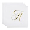 Gift Boutique 100 Gold Letter A Monogram Cocktail Napkins Disposable Paper Pack Elegant Metallic Golden Foil Hand Napkin for Powder Room Wedding Holiday Birthday Party Baby Shower Decorative Towels