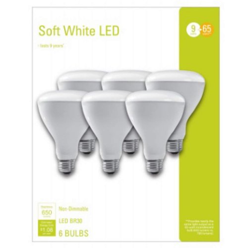 G E LIGHTING GE29913 6 Pack, LED9BR30B-CB6, 9W, Soft White, Non-Dimmable Bulb