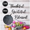 Vivegate Thankful Grateful Blessed Metal Wall Art Decor - 17.5"X15.5" 3 Pieces Black Thankful Grateful Blessed sign for Home Decor Be Grateful Wall Art