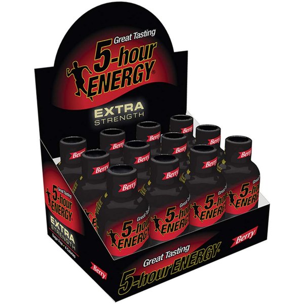 Living Essentials 5-Hour Energy, Extra Strength, Berry, Box of 12