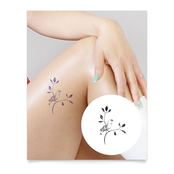 Inkbox Temporary Tattoos, Semi-Permanent Tattoo, One Premium Easy Long Lasting, Water-Resistant Temp Tattoo with For Now Ink - Lasts 1-2 Weeks, Casual Cardinal, 4 x 4 in