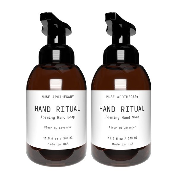 Muse Bath Apothecary Hand Ritual - Aromatic and Nourishing Foaming Hand Soap, Infused with Natural Aromatherapy Essential Oils - USDA Certified Biobased - 11.5 oz, Fleur du Lavender, 2 Pack