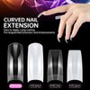 500PCS Clear Tapered Square C Curved Nail Tips, INENK Long Square Half Cover Fake Nail Tips for Acrylic Nails Professional Dip Powder Nail Salons and DIY Nail Art 80 90s(10 SIZES)