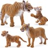 Gemini&Genius Tigers Family Figurines Set, Animal Playset, Educational Wildlife Models, Cake Toppers & Birthday Gift for Kids