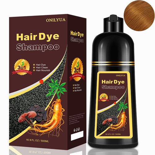 Blonde Brown Hair Dye Shampoo 3 in 1, Grey Hair Coverage for Women & Men, Root Touch-Up in Minutes, Natural Hair Color Lasts Up to 3 Weeks, Pure Plant Extract Bubble Hair Dye Kit for All Hair Types