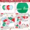 Ouddy Life Christmas Balloon Arch Garland Kit 156 pcs Christmas Pastel Pink Red Green Foil Balloons Xmas Tree Garland for Christmas Theme New Year Birthday Holiday Baby Shower Winter Party Decorations
