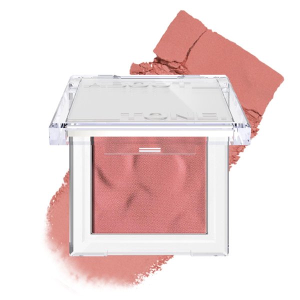 ABOUT TONE Fluffy Wear Blusher 6 Colors - Wearable Mute Color Powder Blush, Airy and Blurring Finish, Soft Matte, Blendable and Buildable, Natural Cheek Makeup, Vegan, 0.15oz (04 CHARMING ROSE)