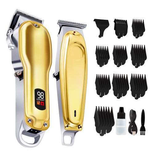 Tuanchuanrp Professional Hair Clippers for Men- Hair Cutting Kit,T-Blade Trimmer Combo- Cordless Barber Clipper Set with LED Display, Birthday Gifts for Men Women