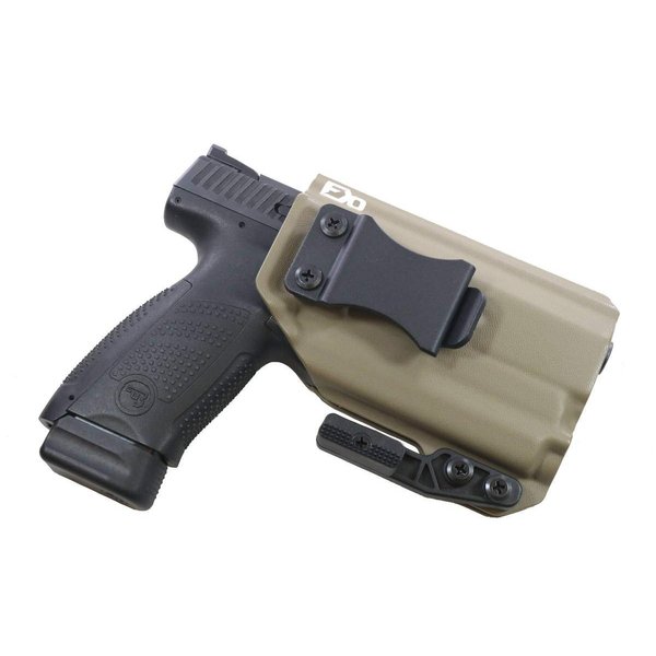 FDO Industries -Formerly Fierce Defender- IWB Kydex Holster CZ P10c w/Olight PL Mini 2 -The Paladin Series -Made in USA- (Black)