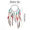 GORTIN Boho Feather Headband Hippie Headpiece White Gypsy Costume Headband Indian Hair Band Festival Headdress Bohemian Feather Hair Accessory for Women and Girls (A-Blue+Red)