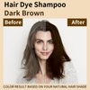 Dark Brown Hair Dye Shampoo for Gray Hair, Magic Brown Hair Dye In Minutes, Natural & Long-Lasting Hair Color, Champu Para Canas, 3 In 1 Hair Color Shampoo For Men Women(Dark Brown)