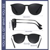 WOWSUN Polarized Sunglasses for Women Vintage Retro Round Mirrored Lens