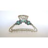 Generic Turquoise blue silver boho design metal native tribal alloy hair claw clip (Size: 3), 1 Count (Pack of 1)