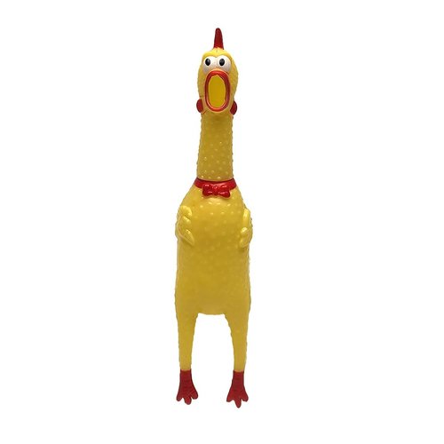 TG,LLC Treasure Gurus Yellow Squeaky Rubber Chicken Dog Chew Toy Squeak Toys Puppy Dogs Teething Play