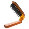 Foldable Hair Brush, Mini Boar Bristle Travel Hair Brush Portable Folding Hair Brush Compact Small Hairbrush for Purse for Women Pocket Comb for Any Hairstyles, Restore Hair Shine,Beard Brush for Men