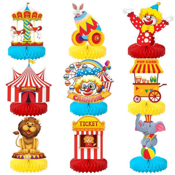 KatchOn, Carnival Centerpieces for Tables Decorations - Pack of 9 | Carnival Theme Party Decorations | Carnival Themed Centerpieces, Carnival Decorations | Carnival Table Decorations, Circus Decor