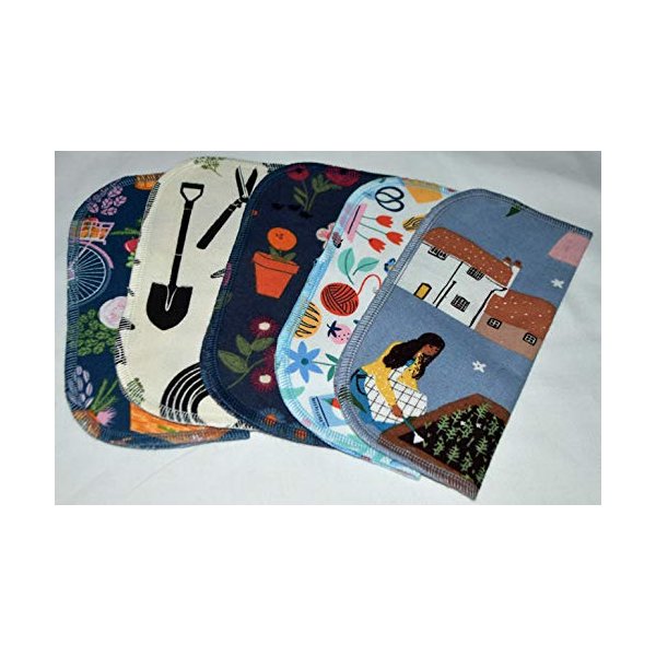 2 Ply Printed Flannel Little Wipes 8x8 Inches Set of 5 Gardening Love